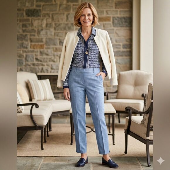 Talbots Pants - NWT Talbots Light Blue Hampshire Ankle Pants Trousers  Women's Size 14